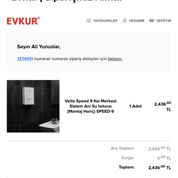 Evkur Bir Aydır Ürünü Teslim Etmedi