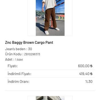 Zincirwear Ürününün Stokta Olmaması Ve O Ara İadesi Yapılmaması