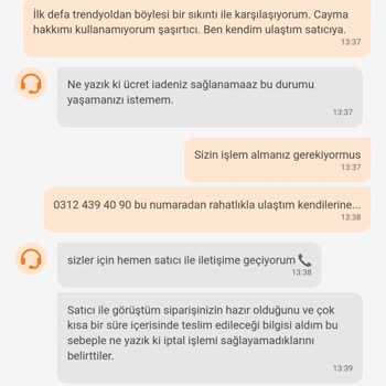 Trendyol İptal Edemediğimiz Sipariş