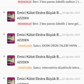 Trendyol Eksik Ürün Gönderildi