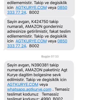 AGT Kurye (aynigunteslim.com) Teslim Edilemeyen Kargolar!