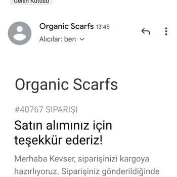 Organic Scarfs Sipariş İptali İstiyorum