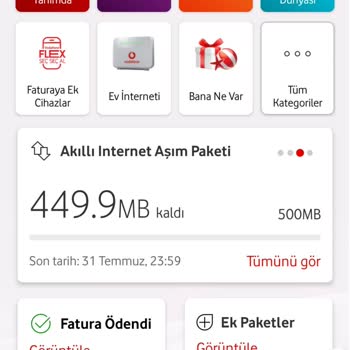 Vodafone Hatalı İnternet Kota Aşım Ücreti Fatura İtirazı