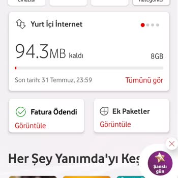 Vodafone Hatalı İnternet Kota Aşım Ücreti Fatura İtirazı