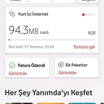 Vodafone Hatalı İnternet Kota Aşım Ücreti Fatura İtirazı