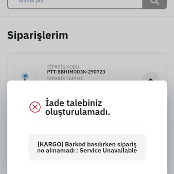 Epttavm De İade Talebi Oluşturulamıyor