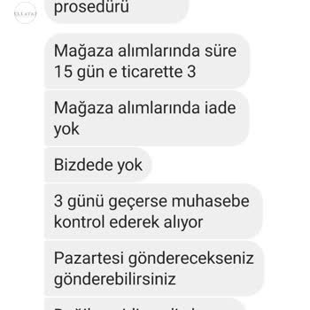 Ellayaz Butik Para İadesi Yapmıyor