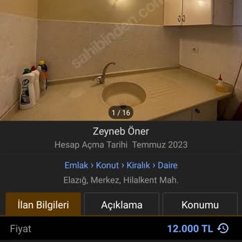 Sahibinden Elazığ Hilalkent'te Kira Fiyatları İçin Sabitleme İstiyoruz.