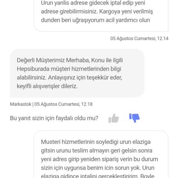Markastok Adres Değişikliği Yapılmıyor
