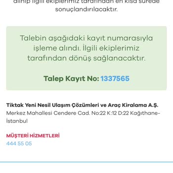 Tiktak Kirala Uygulamasıyla Aracı Kapatamıyorum