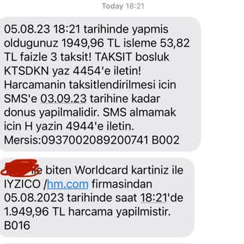H&M Kartımdan Parayı Çekti Fakat Siparişimi Onaylamadı