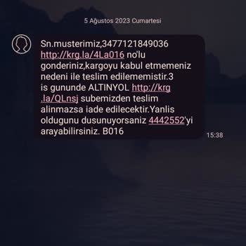 Aras Kargo Alici Kargoyu Kabul Etmiyor