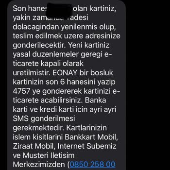 Ziraat Kartımın Yenisi Kuryenet Tarafından Hala Elime Ulaştırılmadı