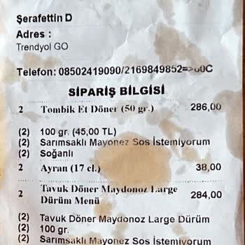Trendyol Yemek, Eksik Teslimat