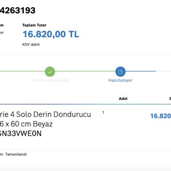 Bosch Siparişimin Kargoya Verilmemesi