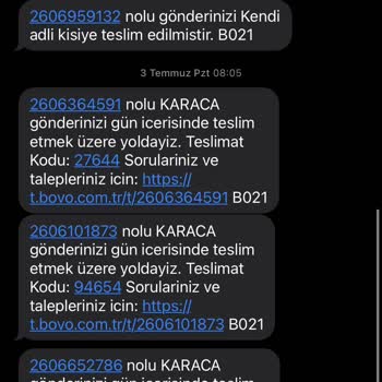Bovo Kargo Şirketinin Ürünümü Teslim Etmemesi
