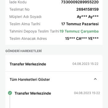 Trendyol Express İade Sürecimin Gereğinden Fazla Uzaması Ve Çözüm Bulunamaması