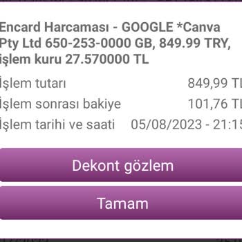 Canva Uygulaması Hesabımdan Bilgim Dışında Para Çekti