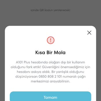 A101 Plus Hadi QR Kod Askıya Alındı
