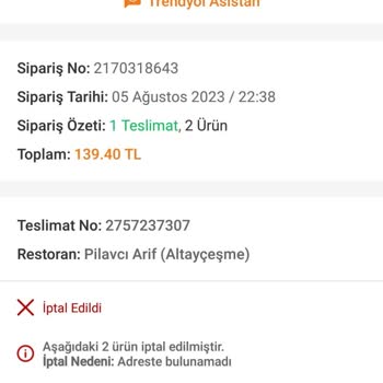 Trendyol İptal Olan Siparişin Ücret İadesi