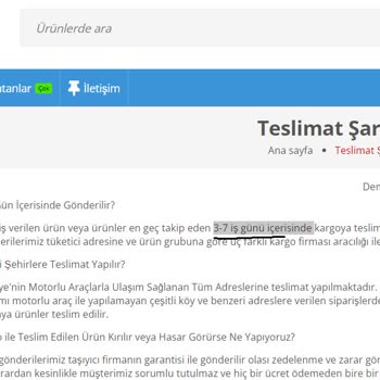 Demonte Mobilya - Ürünüm Nerede?