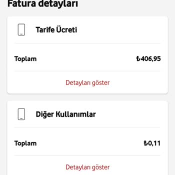 Vodafone Yüksek Fatura Yansıtma