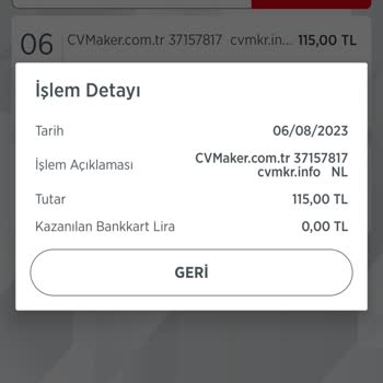 CV Maker Para Kesintisi