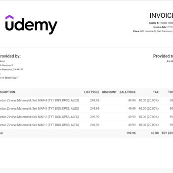 Udemy Ücret İademi Kredi Olarak Yansıtmış