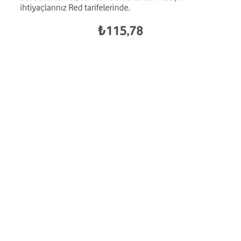 Vodafone Tarifenin Yanlış Yansıtılması