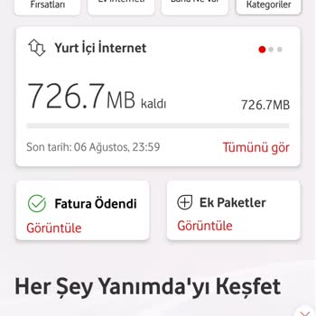 Vodafone Tarifenin Yanlış Yansıtılması