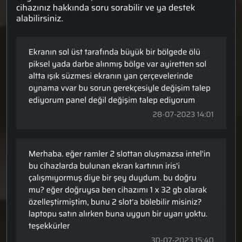 Monster Notebook Arızalı Geldi