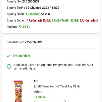 Trendyol Hızlı Marketin Ürünü İade Almaması