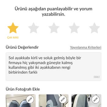 Trendyol Hatalı Ürün Gelmesi