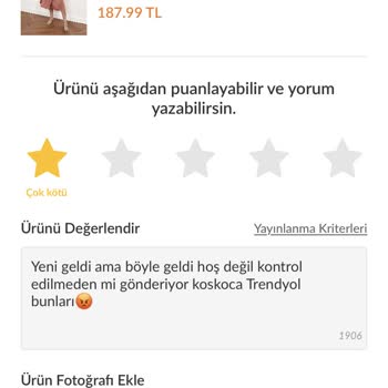 Trendyol Hatalı Ürün Gelmesi