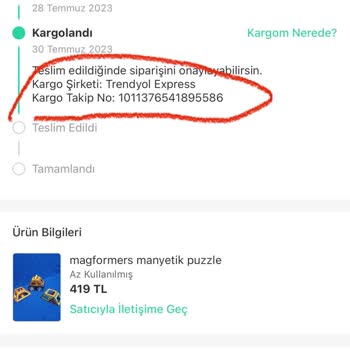Trendyol Express Teslim Edilmeyen Kargo