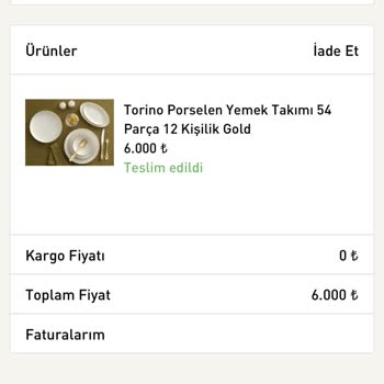 Englısh Home Kırık Gelen Ürün