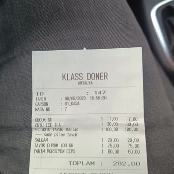 As Klass Döner (Antalya) Sipariş İptalinde Sorun