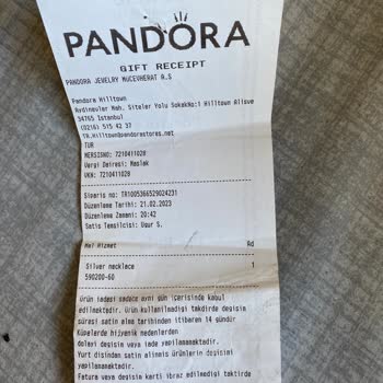 Pandora Mücevher Pandora Ürün Hakkında Yanlış Bilgi Verilip, Ürünle İlgilenmemesi