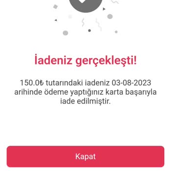 Yemeksepeti Ücret İadesi Sorunu