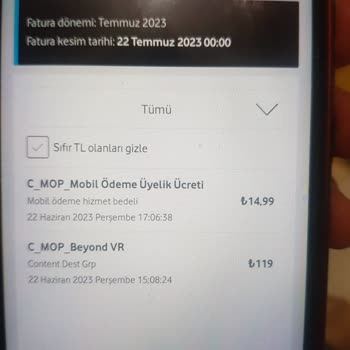 Vodafone Beyond VR Otomatik Abonelik Sonucu 125 TL Faturama Yansıdı