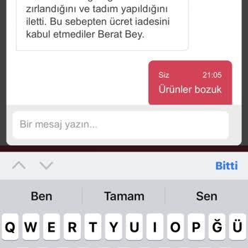 Yemeksepeti Bozuk Meze Gönderilmesi