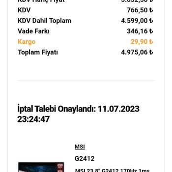 İtopya Bilgisayar İptal Edilen Ürünün Parasını Çekmeye Devam Ediliyor