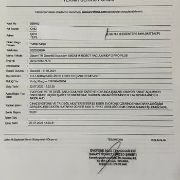 Xiaomi Mi Robot Vacuum-Mop2Pro+ Batarya Arızası Ve Evofone Servis Fahiş Fiyat