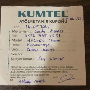 Kumtel Ürün Tamir Süresi