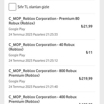 ROBLOX Robloxun Bilgim Dışında Ödeme Alması Şikayet