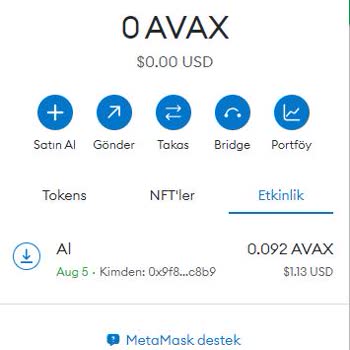 Metamask Avax Geldiği Gözüküyor Ama Bakiyeye Yansımıyor