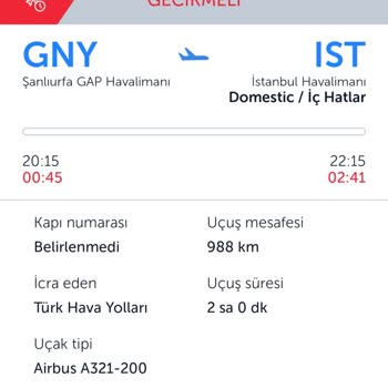 THY 20:15 Kalkış Olan Uçağın Gece 2 Civarında Kalkması