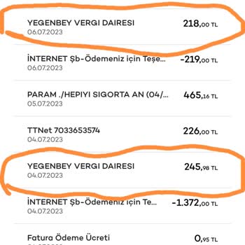 Yeğenbey Vergi Dairesi Müdürlüğü MTV 2 Taksit