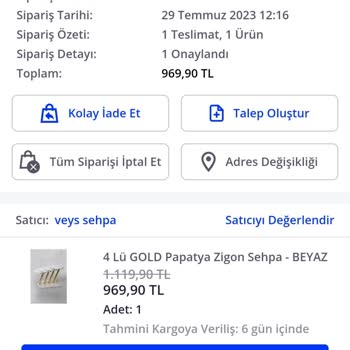Pazarama 10 Günde Hazırlanmayan Sipariş