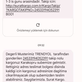 Sürat Kargo Adresim Teslim Bölgesi Dışı Diye Dağıtım Yapılmıyor
